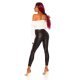 Pantaloni dama cu aspect de piele neagra WetLook Diane 6 - jojofashion.ro