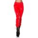 Pantaloni dama casual rosii din latex Kim 2 - jojofashion.ro