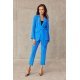 Pantaloni dama eleganti bleu, conici, cu talia inalta, Rosalia 5 - jojofashion.ro