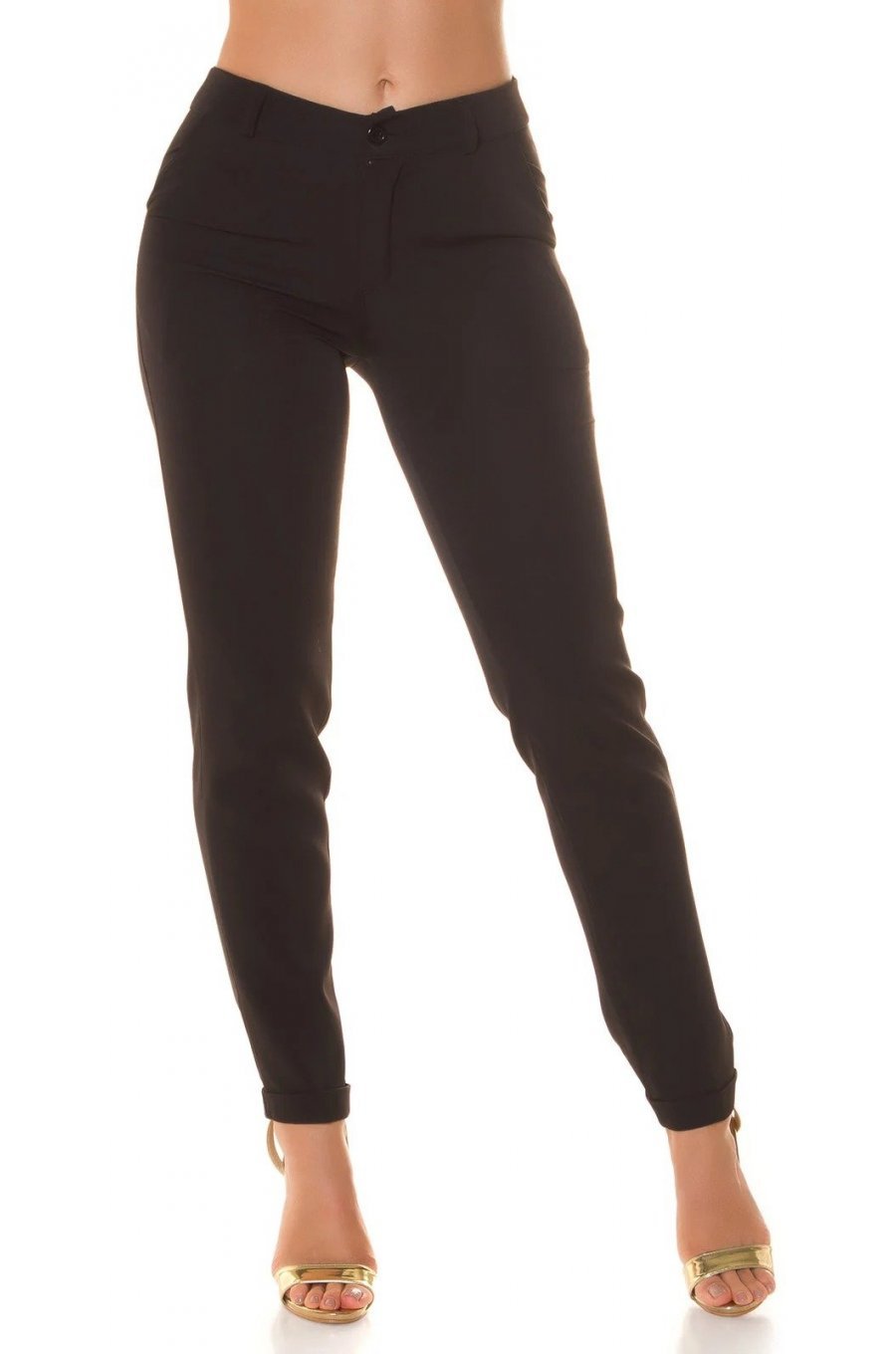 Pantaloni dama eleganti, negri, office, Carlia 1 - jojofashion.ro