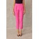 Pantaloni dama eleganti roz fucsia, conici, cu talia inalta, Rosalia 2 - jojofashion.ro