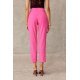 Pantaloni dama eleganti roz fucsia, conici, cu talia inalta, Rosalia 3 - jojofashion.ro