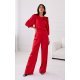 Pantaloni dama evazati, eleganti, rosii, din satin, ElsaR 3 - jojofashion.ro