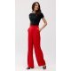 Pantaloni dama evazati, eleganti, rosii, din satin, ElsaR 5 - jojofashion.ro