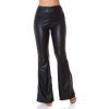 Pantaloni dama negri evazati WetLook Marbella
