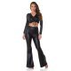 Pantaloni dama negri evazati WetLook Marbella 4 - jojofashion.ro