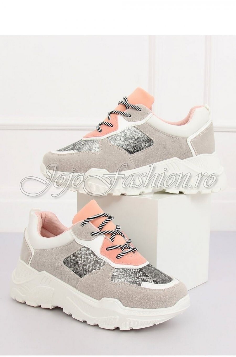 Pantofi sport dama print sarpe cu platforma Serena 1 - jojofashion.ro