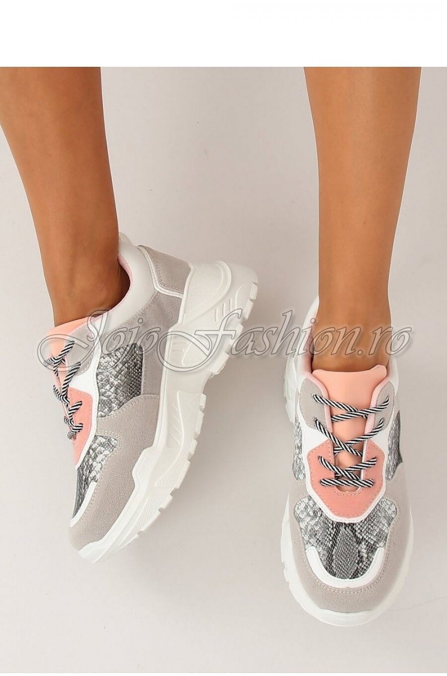 Pantofi sport dama print sarpe cu platforma Serena 3 - jojofashion.ro