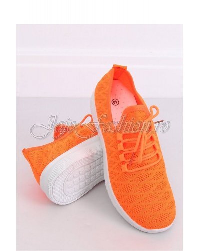 Pantofi sport, Pantofi sport orange dama cu platforma Riana - jojofashion.ro