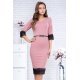 Rochie marime mare midi roz pal Tatiana 2 - jojofashion.ro