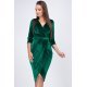 Rochie scurta verde din catifea Crenguta 2 - jojofashion.ro