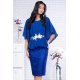 Rochie midi albastra cu dantela si voal Annie 2 - jojofashion.ro
