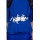 Rochie midi albastra cu dantela si voal Annie 4 - jojofashion.ro