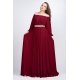 Rochie lunga din voal burgundy Cinderella 2 - jojofashion.ro