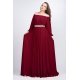 Rochie de ocazie din voal burgundy lunga in marimi mari Cinderella 2 - jojofashion.ro