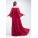 Rochie lunga din voal burgundy Cinderella 3 - jojofashion.ro