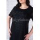 Rochie de seara XXL in marimi mari midi din tul neagra cu fir lame Anissa 6 - jojofashion.ro