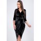 Rochie midi neagra din catifea Crenguta 2 - jojofashion.ro