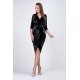 Rochie midi neagra din catifea Crenguta 3 - jojofashion.ro