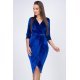 Rochie eleganta midi catifea albastru regal cu maneca lunga Crenguta 2 - jojofashion.ro