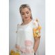 Rochie midi alba cu flori galbene croi A Barbara 5 - jojofashion.ro