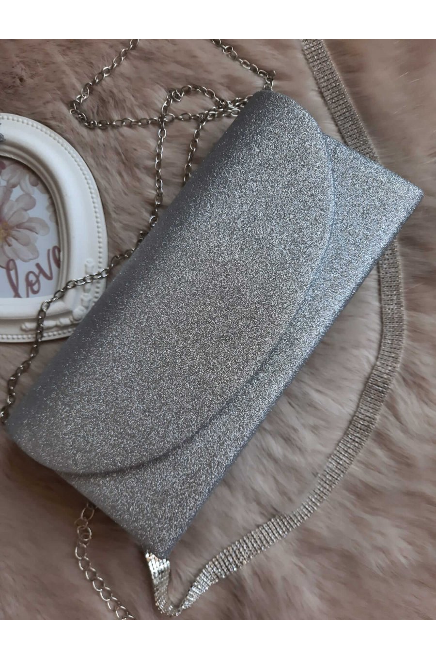 Geanta plic glitter argintiu Spark Geanta plic glitter argintiu Spark 1 - jojofashion.ro