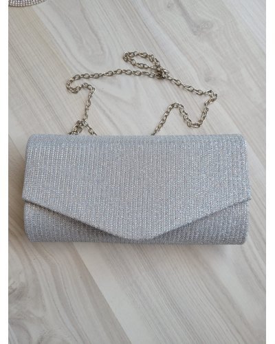 Geanta plic glitter argintiu Brightly Genti dama, Geanta plic glitter argintiu Brightly - jojofashion.ro