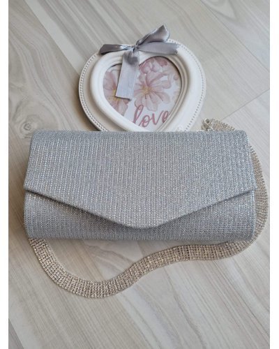 Geanta plic glitter argintiu Brightly Genti dama, Geanta plic glitter argintiu Brightly - jojofashion.ro