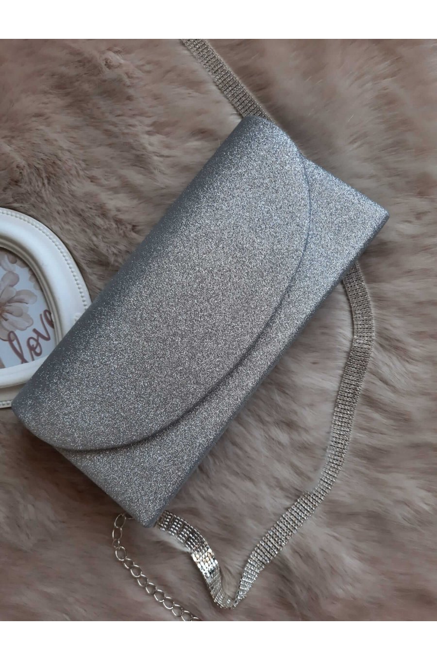 Geanta plic glitter argintiu Spark Geanta plic glitter argintiu Spark 2 - jojofashion.ro