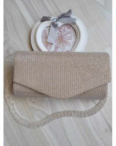 Geanta plic glitter crem Brightly Genti dama, Geanta plic glitter crem Brightly - jojofashion.ro