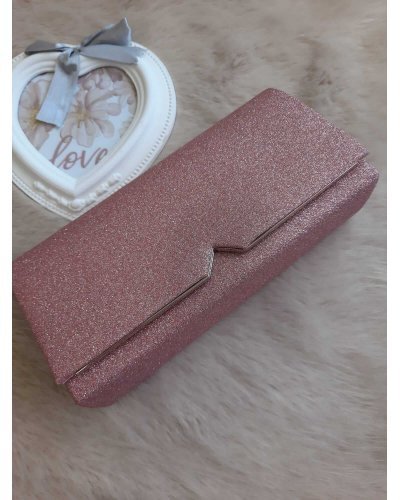 Geanta plic glitter roz Glossy Genti dama, Geanta plic glitter roz Glossy - jojofashion.ro