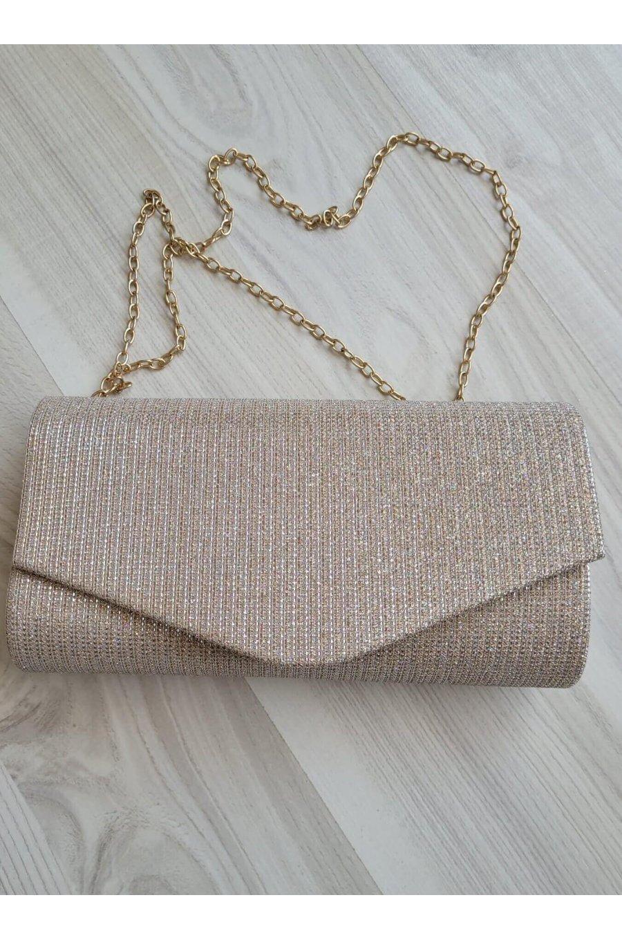 Geanta plic glitter crem Brightly Geanta plic glitter crem Brightly 2 - jojofashion.ro