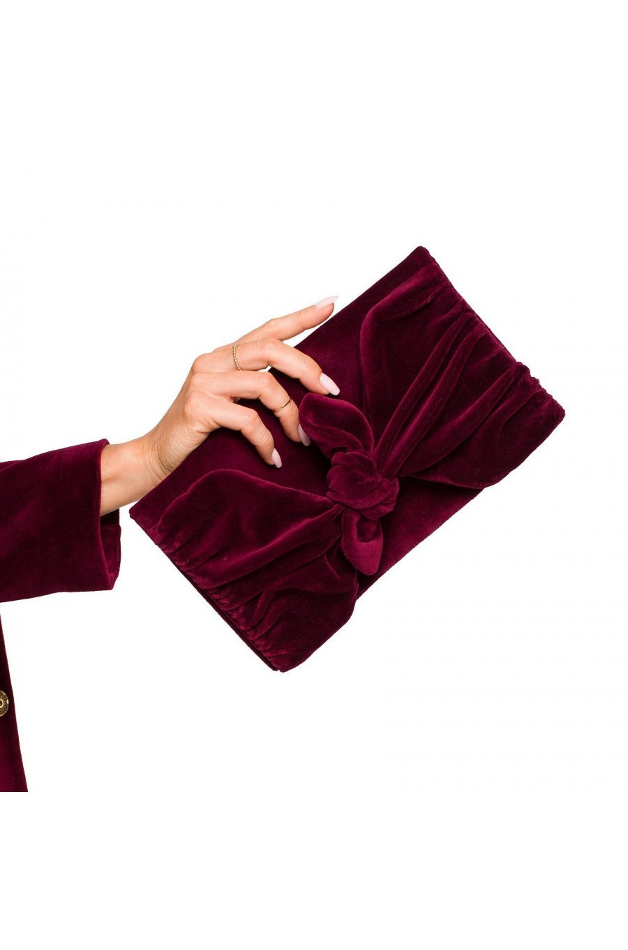 Clutch catifea burgundy cu funda Croely Clutch catifea burgundy cu funda Croely 1 - jojofashion.ro