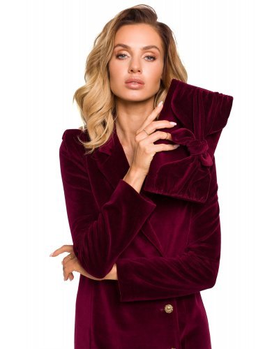 Clutch catifea burgundy cu funda Croely Genti dama, Clutch catifea burgundy cu funda Croely - jojofashion.ro