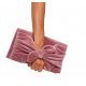 Clutch catifea roz pudrat cu funda Croely 2 - jojofashion.ro