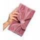 Clutch catifea roz pudrat cu funda Croely 4 - jojofashion.ro