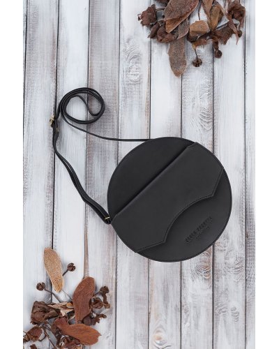Geanta dama, rotunda, de umar, piele intoarsa neagra, vintage, Lethia Genti dama, Geanta dama, rotunda, de umar, piele intoarsa neagra, vintage, Lethia - jojofashion.ro