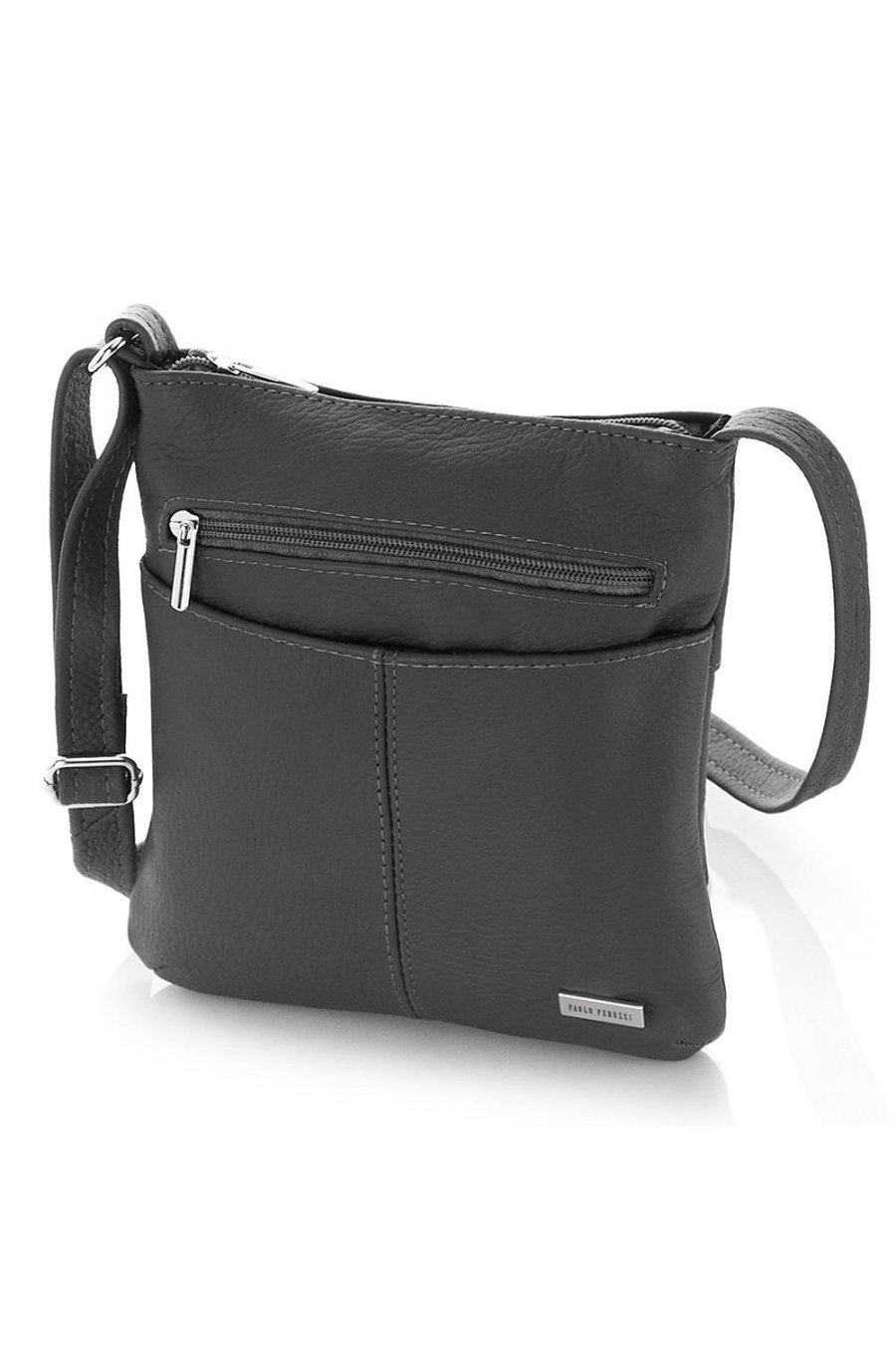 Geanta dama, tip postas, piele gri, Monica2 Geanta dama, tip postas, piele gri, Monica2 2 - jojofashion.ro