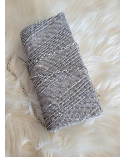 Geanta plic argintiu, cu glitter, Dariyah Genti dama, Geanta plic argintiu, cu glitter, Dariyah - jojofashion.ro