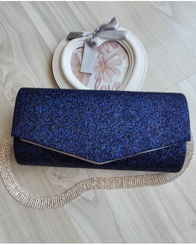 Geanta plic bleumarin glitter Diva Genti dama, Geanta plic bleumarin glitter Diva - jojofashion.ro
