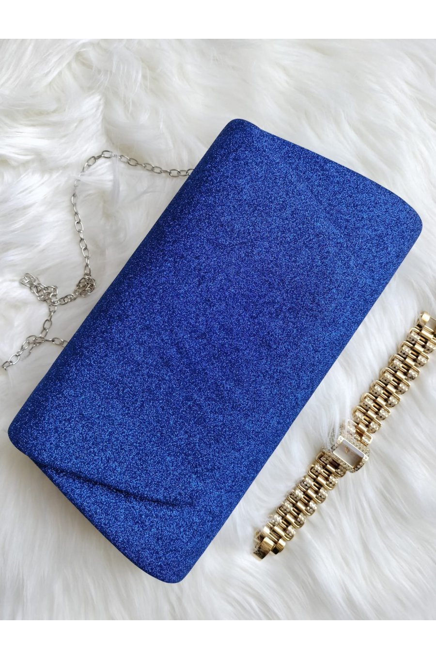 Geanta plic albastru, glitter, Franca Geanta plic albastru, glitter, Franca 2 - jojofashion.ro