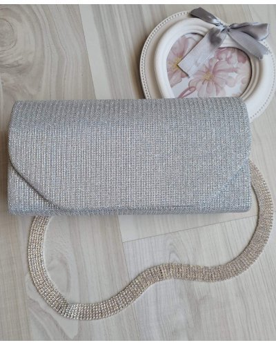 Geanta plic glitter argintiu Diamond Genti dama, Geanta plic glitter argintiu Diamond - jojofashion.ro
