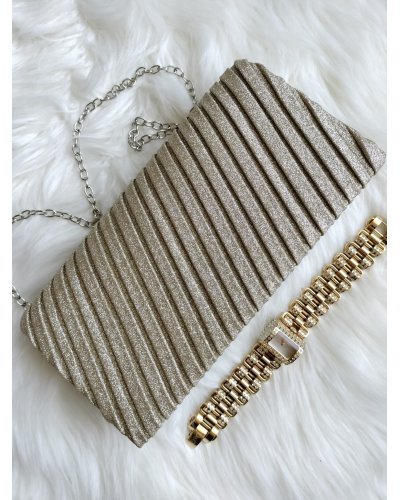 Geanta plic auriu glitter, Dazzling Genti dama, Geanta plic auriu glitter, Dazzling - jojofashion.ro