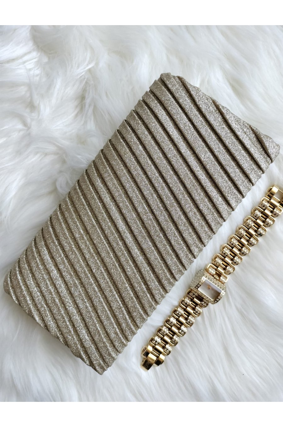 Geanta plic auriu glitter, Dazzling Geanta plic auriu glitter, Dazzling 2 - jojofashion.ro