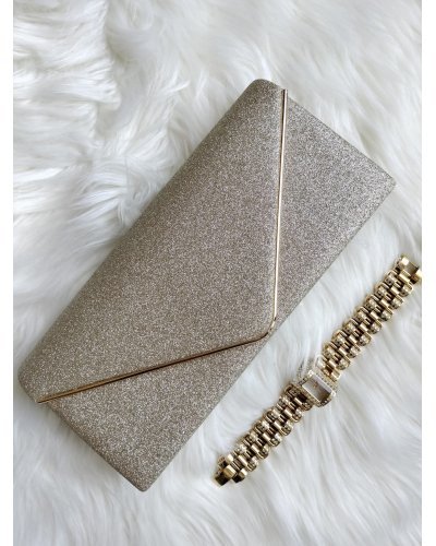 Geanta plic auriu, glitter, Sheeny Genti dama, Geanta plic auriu, glitter, Sheeny - jojofashion.ro