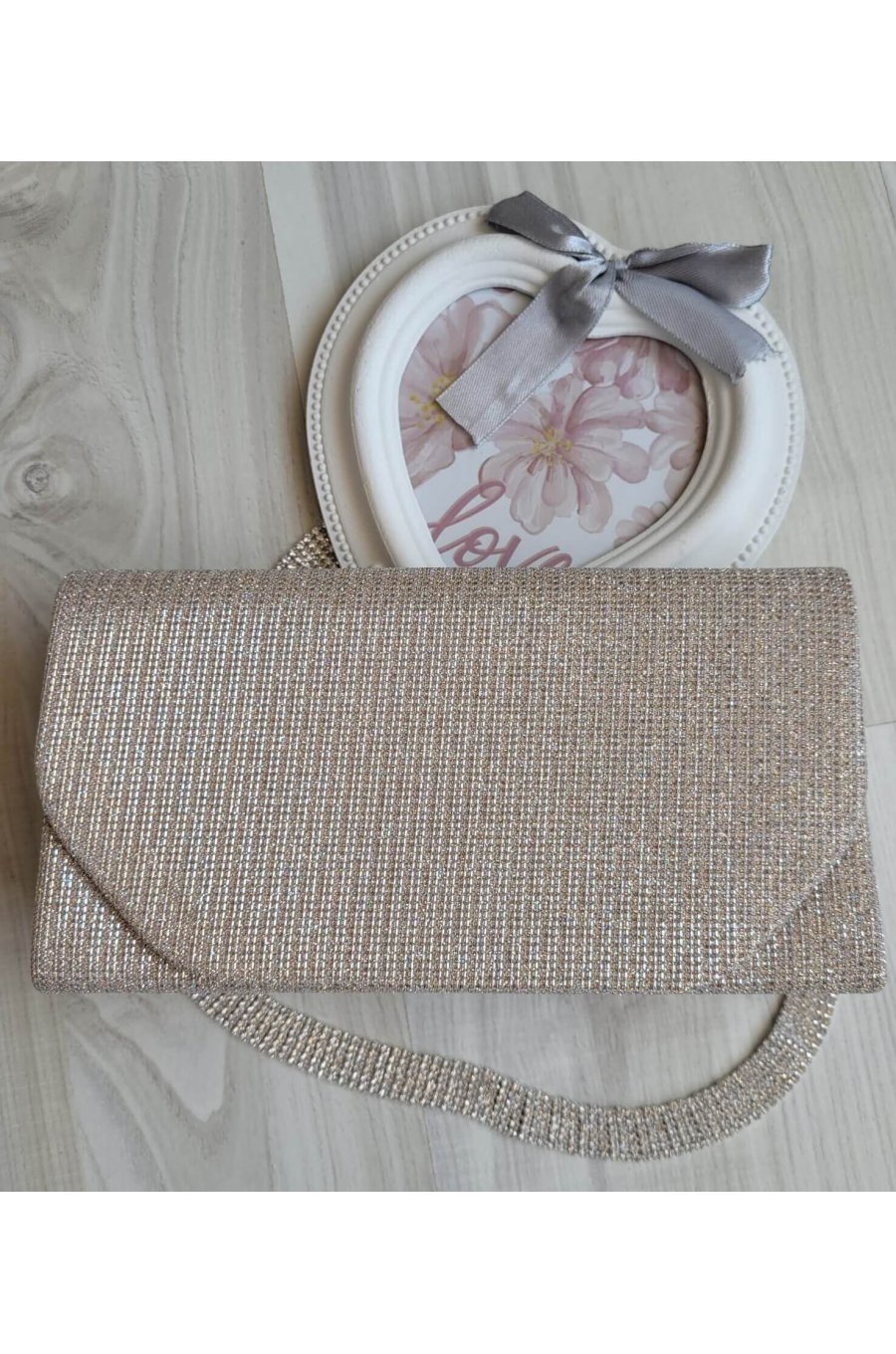 Geanta plic glitter crem Diamond Geanta plic glitter crem Diamond 1 - jojofashion.ro