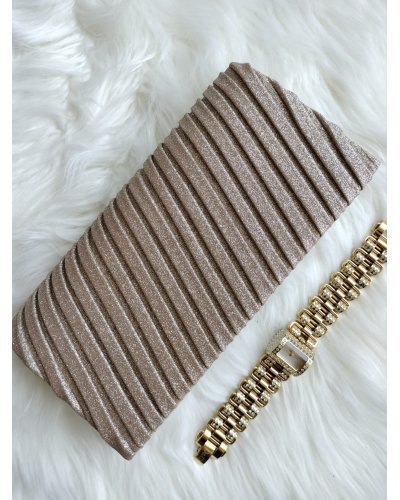 Geanta plic, crem sampanie, glitter, Dazzling Genti dama, Geanta plic, crem sampanie, glitter, Dazzling - jojofashion.ro