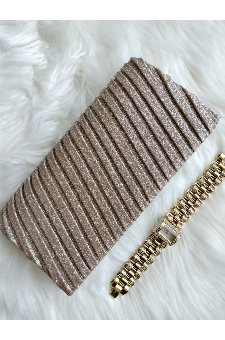 Geanta plic, crem sampanie, glitter, Dazzling Geanta plic, crem sampanie, glitter, Dazzling 1 - jojofashion.ro