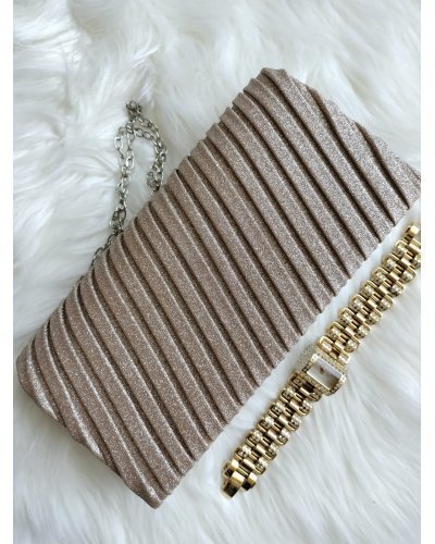 Geanta plic, crem sampanie, glitter, Dazzling Genti dama, Geanta plic, crem sampanie, glitter, Dazzling - jojofashion.ro
