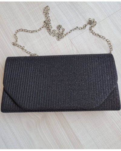 Geanta plic glitter negru Diamond Genti dama, Geanta plic glitter negru Diamond - jojofashion.ro